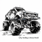 Detailed Lego Monster Truck Coloring Pages for Adults 1