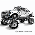 Detailed Lego Monster Truck Coloring Pages for Adults 2