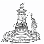 Detailed Liberty Bell with Crack Coloring Pages for Adults 3