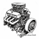 Detailed Lowrider Engine Coloring Pages 1