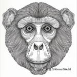 Detailed Mandrill Face Coloring Pages for Adults 1