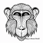 Detailed Mandrill Face Coloring Pages for Adults 2
