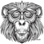 Detailed Mandrill Face Coloring Pages for Adults 3