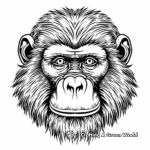 Detailed Mandrill Face Coloring Pages for Adults 4