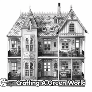 Doll House Coloring Pages - Free &amp; Printable!