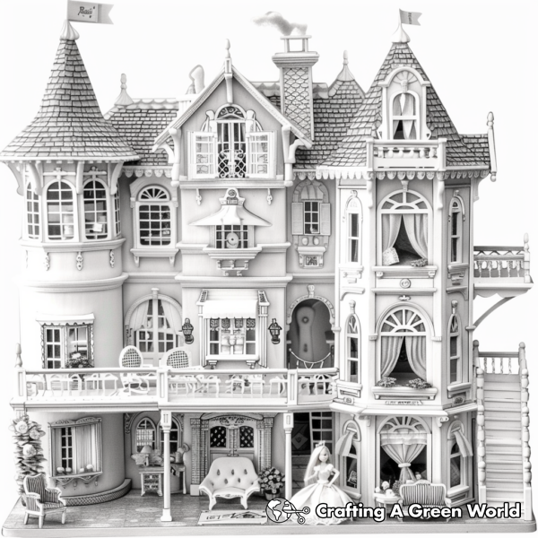 Doll House Coloring Pages - Free &amp; Printable!