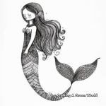 Detailed Mermaid Coloring Pages for Gel Pens 2