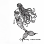 Detailed Mermaid Coloring Pages for Gel Pens 3