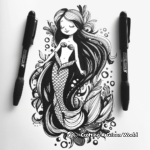 Detailed Mermaid Coloring Pages for Gel Pens 4