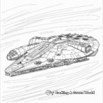 Detailed Millennium Falcon Outline for Adults 1