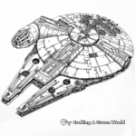 Detailed Millennium Falcon Outline for Adults 3