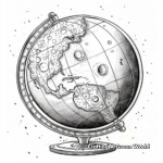 Detailed Moon Globe Coloring Pages 1