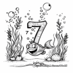 Detailed Number 7 Underwater-Scene Coloring Pages 1