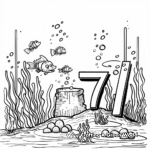 Detailed Number 7 Underwater-Scene Coloring Pages 3