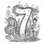 Detailed Number 7 Underwater-Scene Coloring Pages 4