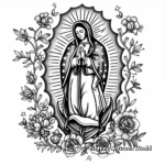 Detailed Our Lady of Guadalupe Coloring Pages for Adults 1