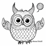 Detailed Owlicorn Coloring Pages for Adults 1