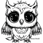 Detailed Owlicorn Coloring Pages for Adults 3