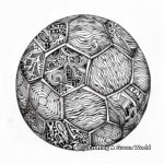 Detailed Patterned Soccer Ball Coloring Pages for Adults 4