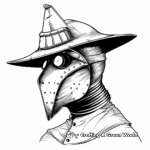 Detailed Plague Doctor Mask Coloring Pages for Adults 1
