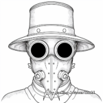 Detailed Plague Doctor Mask Coloring Pages for Adults 2