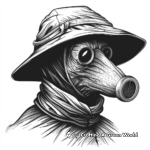 Detailed Plague Doctor Mask Coloring Pages for Adults 3