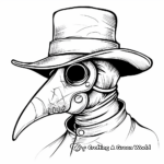Detailed Plague Doctor Mask Coloring Pages for Adults 4
