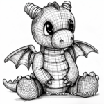 Detailed Plushie Dragon Coloring Pages for Adults 1