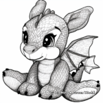 Detailed Plushie Dragon Coloring Pages for Adults 3
