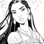 Detailed Pocahontas Adult Coloring Pages 1