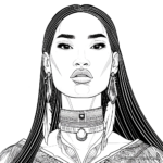 Detailed Pocahontas Adult Coloring Pages 3