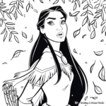 Detailed Pocahontas Adult Coloring Pages 4
