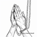 Detailed Praying Hands With Rosary Coloring Pages 3