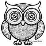 Detailed Psychedelic Owl Coloring Pages for Adults 2