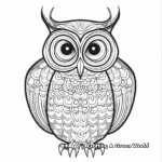 Detailed Psychedelic Owl Coloring Pages for Adults 4
