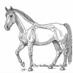 Detailed Quarter Horse Anatomy Coloring Pages for Adults 3
