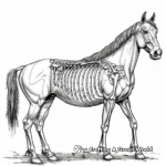 Detailed Quarter Horse Anatomy Coloring Pages for Adults 4