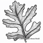 Detailed Scarlet Oak Leaf Coloring Pages for Adults 3