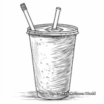 Detailed Soda Cup Coloring Pages for Adults 1