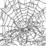 Detailed Spider Web Coloring Pages 4