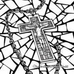 Detailed Stained Glass Rosary Coloring Pages 2
