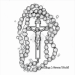 Detailed Stained Glass Rosary Coloring Pages 4