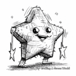 Detailed Star-Shaped Pinata Coloring Pages 2