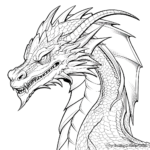 Detailed Stylized Dragon Head Coloring Pages for Adults 1