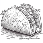 Detailed Taco Fiesta Coloring Pages for Adults 1