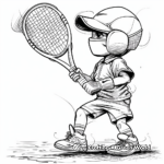 Detailed Tennis Gear Coloring Sheets 2