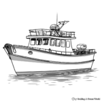 Detailed Trawler Boat Coloring Pages for Adults 1