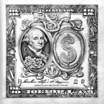 Detailed Two Dollar Bill Coloring Pages for Adults 1