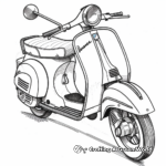 Detailed Vintage Scooter Coloring Pages for Adults 1