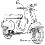 Detailed Vintage Scooter Coloring Pages for Adults 4
